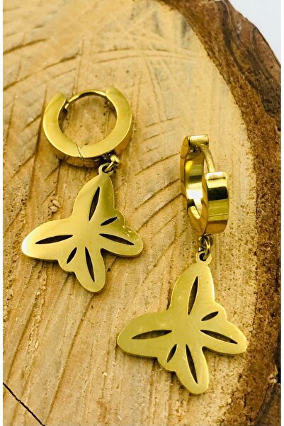 Monalisa Home Figured Steel Earrings - Gold Color