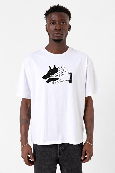 Tshirthane Jujutsu Kaisen Anime Divine Dogs White Men's Oversize T-shirt