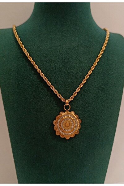 Monalisa Home Gold Appearance Necklace with Gold Color Figure