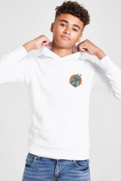 Tshirthane Dragon Ball Z Anime Shenron Bela dečja majica sa kapuljačom 3ip