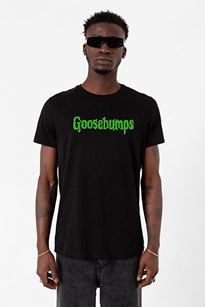 Tshirthane Tricou pentru bărbați Goosebumps Lettern Black