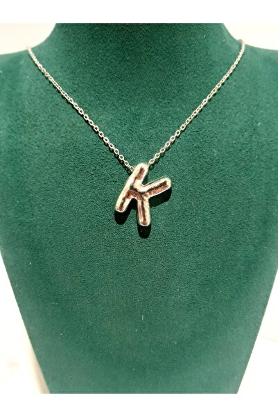 Monalisa Home Silver Color Luxurious Figured Ornate Letter Necklace