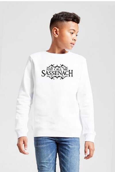 Tshirthane Outlander Απλά με καλέστε Σασέναχ Λευκό Παιδικό Φούτερ 2ip