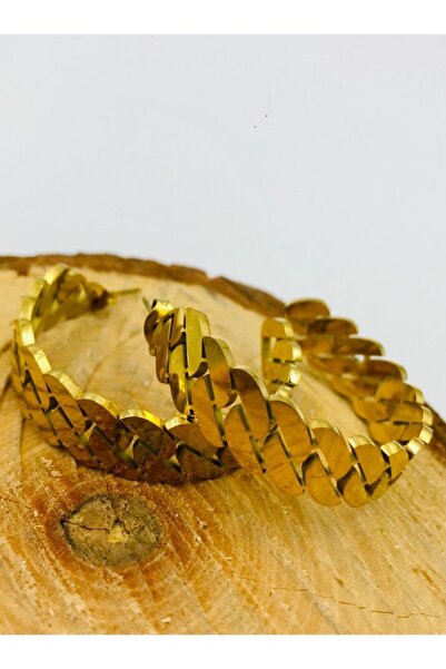 Monalisa Home Gold Color Figured Steel Earrings