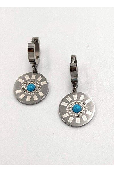 Monalisa Home Silver Color Figured Steel Earrings