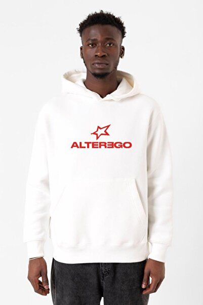 Tshirthane Ανδρικό φούτερ με κουκούλα Lisa Alter Ego White 3ip