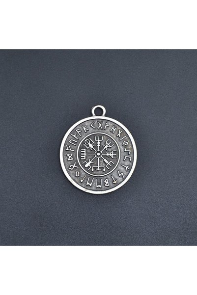 Alooya Vegvisir Viking Pusulası Gümüş Kaplama Kolye Ucu