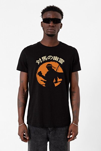 Tshirthane Ανδρικό μπλουζάκι Ghost Of Tsushima The Island Ιαπωνικό μαύρο