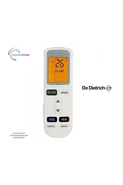 Herz De Dietrich YKR-L/201E Uyumlu İnverter Klima Kumandası-Işıklı Ekran