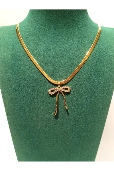 Monalisa Home Gold Color Luxurious Ornate Figured Steel Necklace