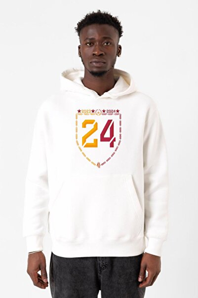 Tshirthane سويت شيرت بقلنسوة ذو 3 أشرطة للرجال باللون الأبيض من 24 Championship