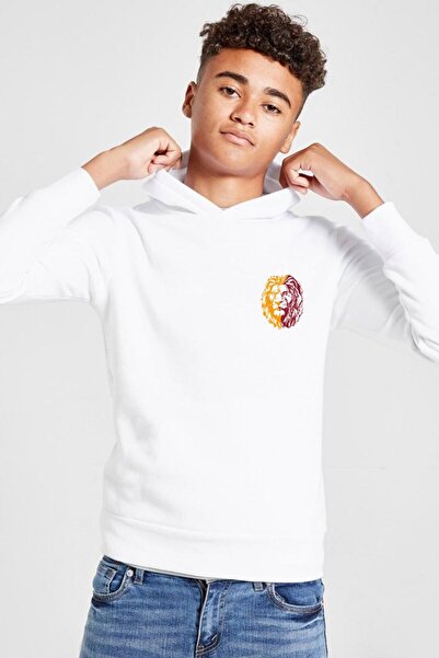 Tshirthane Κίτρινο Κόκκινο Λιοντάρι Λευκό Παιδικό Φούτερ με κουκούλα 3ip