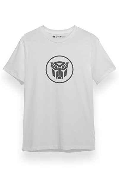 Tshirthane تي شيرت رجالي أبيض بأكمام قصيرة من Transformers Autobot Icon