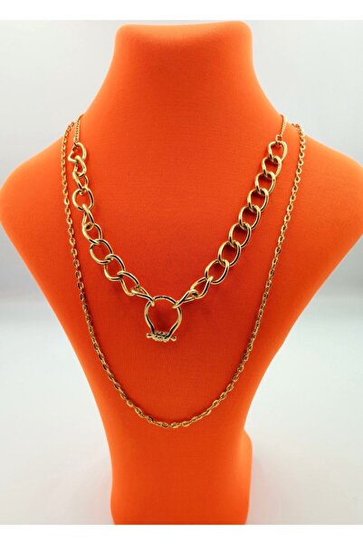 Monalisa Home Special Design Gold Color Necklace with Chain Figure