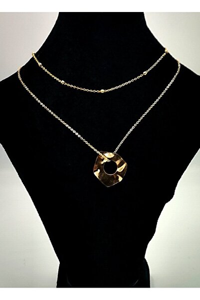 Monalisa Home Gold Color Chain Figured Tarnish-Resistant Special Design Necklace