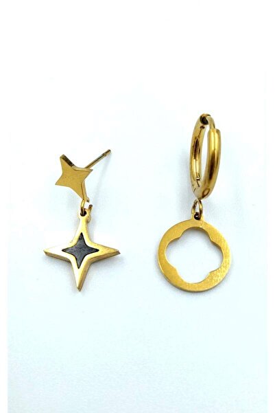 Monalisa Home Gold Color Figured Steel Earrings