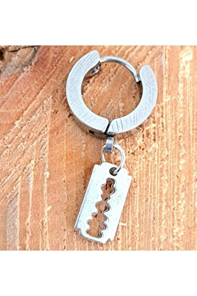 Monalisa Home Steel Silver Color Razor Figured Unisex Earrings