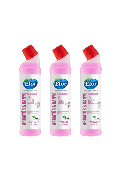 Efor Armatür Temizleyici 3'Lü Paket 750 ml | Kireç & Pas Giderici | Parlaklık...