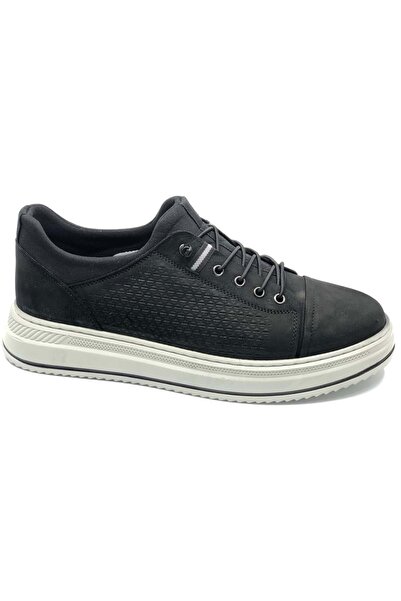 KCMN Dropland 9118 Leather Men's Casual Shoes Black-Nubuk
