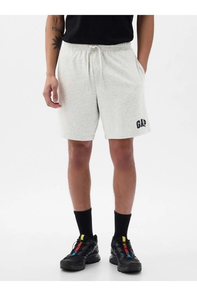 GAP V-Frch Ft Herıtage Logo Short Havlu Kumaş Şort Erkek Şort GRİ