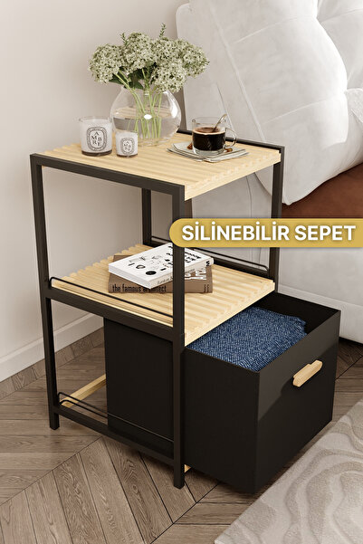 Bino 2 Katlı Tek Çekmeceli Çok Amaçlı Organizer Komodin Şifonyer Geniş Depolama Düzenleyici Yan Sehpa