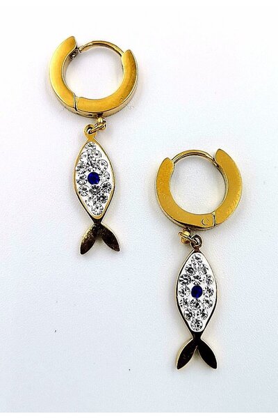 Monalisa Home Gold Color Figured Steel Earrings