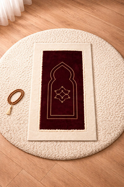 SECDEM Ekru - White Plush Praying Mat