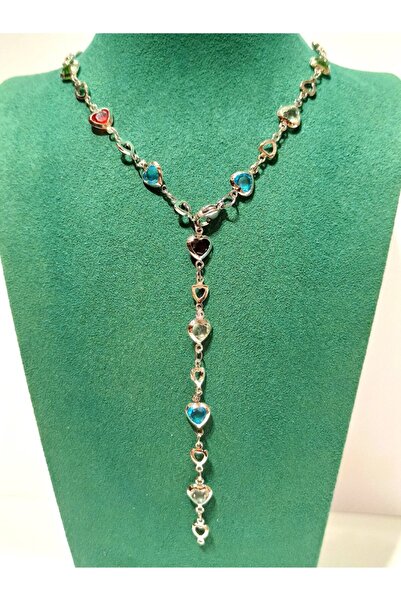 Monalisa Home Luxurious Figured Ornate Colored Stone Y Necklace