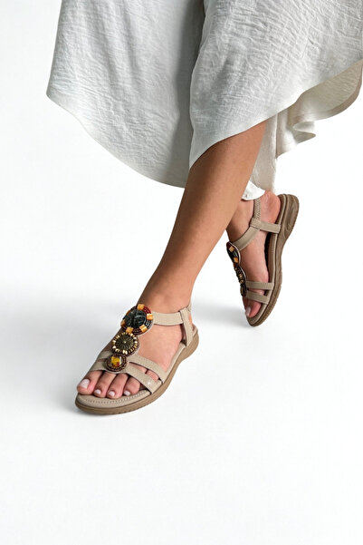 inizio Μπεζ Πέτρα Καθημερινά Γυναικεία Σανδάλια EW7073