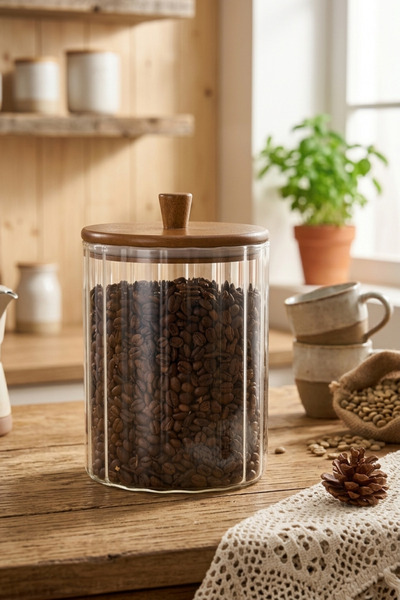 MİEN Cam Kavanoz Valore Akasya Kapak 2260 Ml BOR-0119