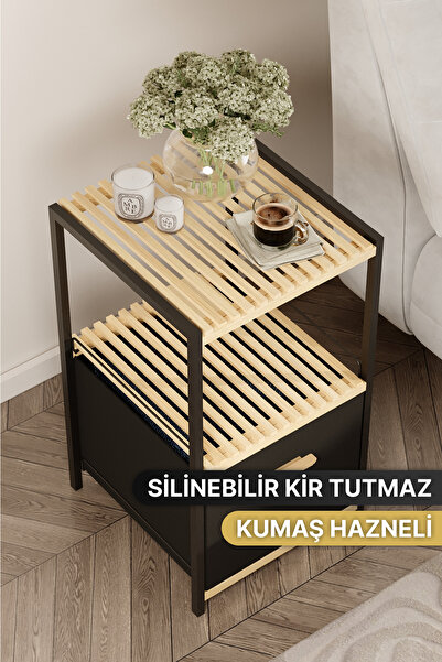 Bino 2 Katlı Tek Çekmeceli Çok Amaçlı Organizer Komodin Şifonyer Geniş Depolama Düzenleyici Yan Sehpa