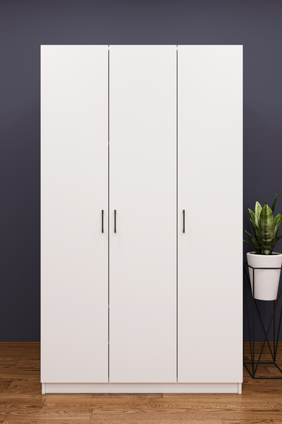asratrend Lüks 3 Kapaklı Gardırop %100 MDF Askılı Çok Amaçlı Düzenleyici Elbi...