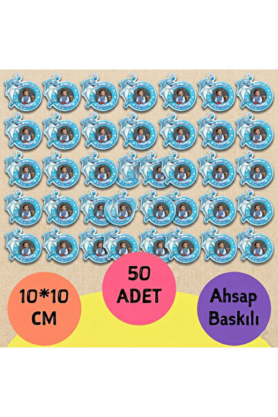 wonderlike Yunus Figür Tasarımlı Ahşap Magnet 50 Adet - Bebek Doğum Günü ve M...