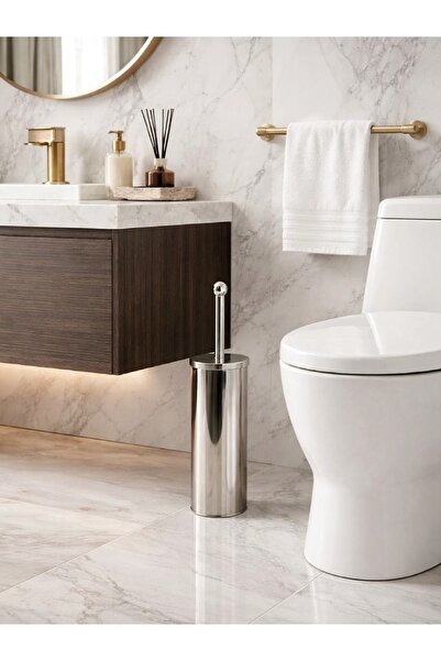 Vichy Βούρτσα τουαλέτας από ανοξείδωτο ατσάλι – Με κλειστό κάδο, Μοντέρνο σετ...