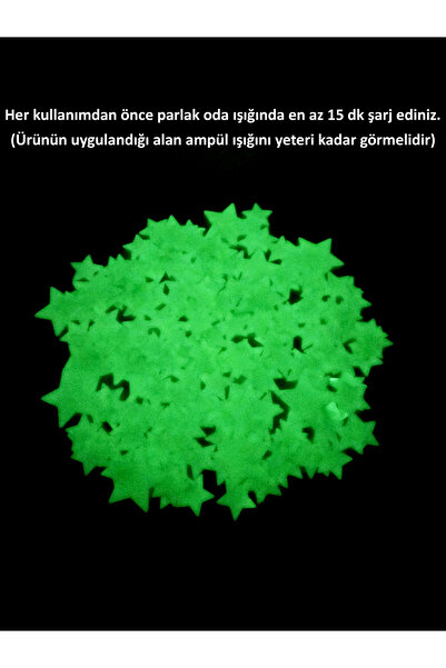 Acubens 200 Adet Karanlıkta Parlayan Fosforlu Yıldız Dekoratif Sticker
