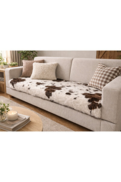 MER HOME Γούνινο βελούδινο μοτίβο αγελάδας για καναπέ 3 ατόμων (1 τεμάχιο) 80...