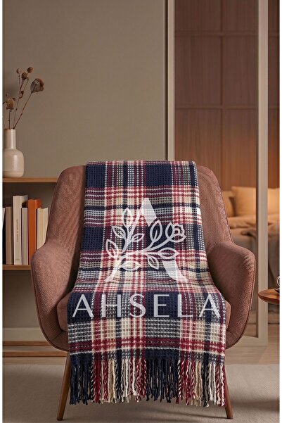 Ahsela Home Dinarsu Cozy Life Patterned Cotton Tv Blanket 130X170 – Decorativ...