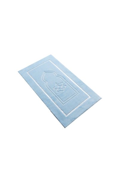 SECDEM Light Blue Plush Prayer Mat Soft Non-Slip Base Luxury Prayer Mat 70X120
