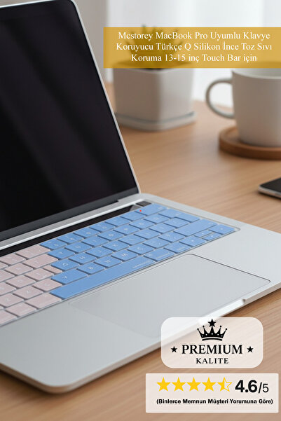 Mcstorey MacBook Pro Uyumlu Klavye Koruyucu Türkçe Q Silikon İnce Toz Sıvı Ko...