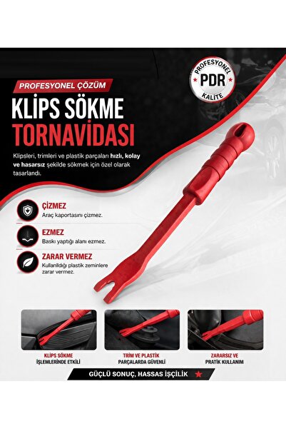 STAR PDR Plastik Klips Sökme Tornavidası | Oto Döşeme Klips Trım Sökme Aparatı