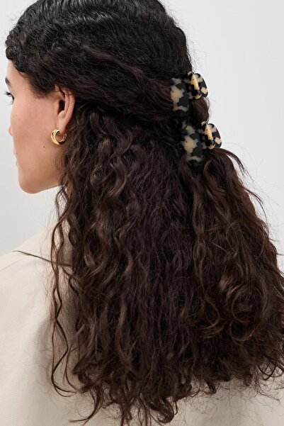 New Obsessions مشبك خلفي على شكل ظهر السلحفاة مقاس 4 سم من الأسيتات، قطعتين