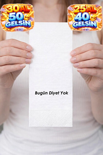 mediwiz Bugün Diyet Yok Baskılı Peçete 25 adet (40 Gelsin)