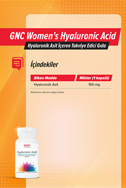 GNC GNC Women's Hyaluronic Acid – 30 Kapsül