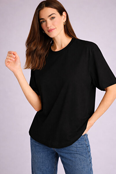 WE&ME Γυναικείο μπλουζάκι σε μπεζ χρώμα, oversized, βασικό – Μπλουζάκι με μαλ...