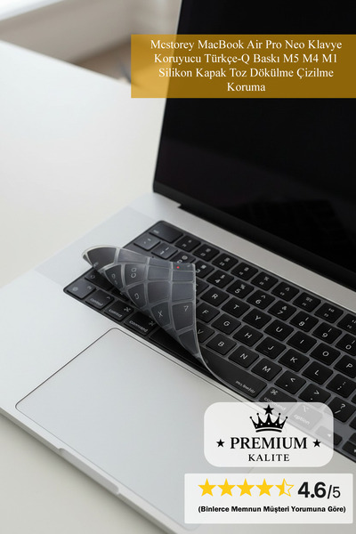 MacBook Air Pro Neo Keyboard Protector Turkish‑Q Printing M5 M4 M1 Silicone Cover Dust Spill Scratch Protection
