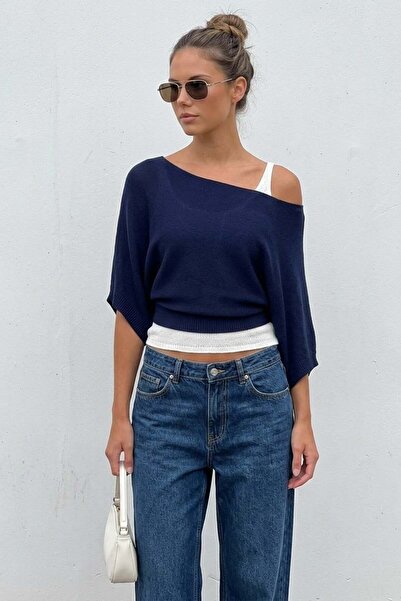 Madmext Πουλόβερ - Ναυτικό μπλε - Κανονική εφαρμογή