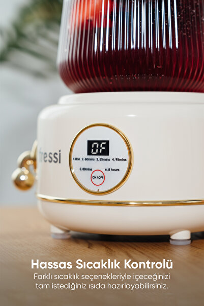 Fressi Cam Su Isıtıcısı Kettle Elektrikli Çok Fonksiyonlu Bitki Çayı Makinesi Beyaz 600ml Ysb-gc02 Eiffel