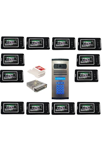 ÇağatayElektrik 12 DAİRE NTS 2001-S 4,3'' GÖRÜNTÜLÜ DİAFON SİYAH-8003 TUŞ TAK...