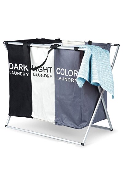 VSM 3-in-1 Smart Compartment Laundry Basket Black/White/Color