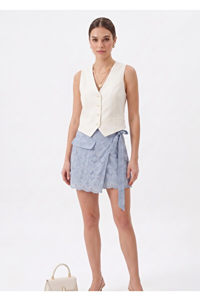 CAN ÇAPAR Fusta brodată cu talie pentru femei